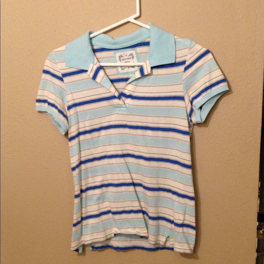 Old Navy Blue Striped Polo